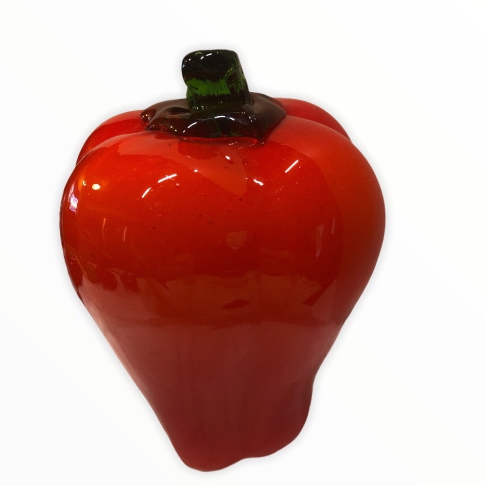 Vintage Glass Vegtable , Red Pepper
